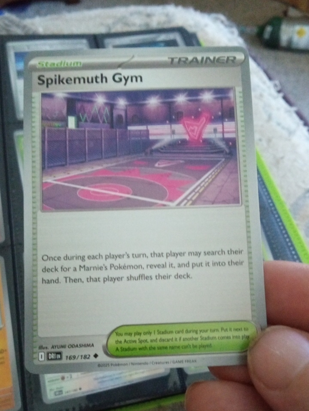 Pokemon Spikemuth Gym Trainer Card - Pink & Purple